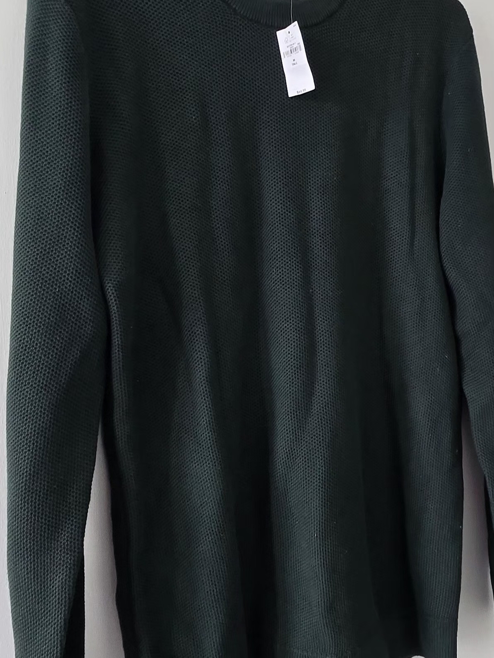 GAP Men's Olive Green Textured Crewneck Sweater